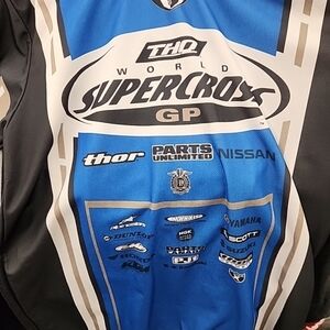 Super cross shirt large blue and black